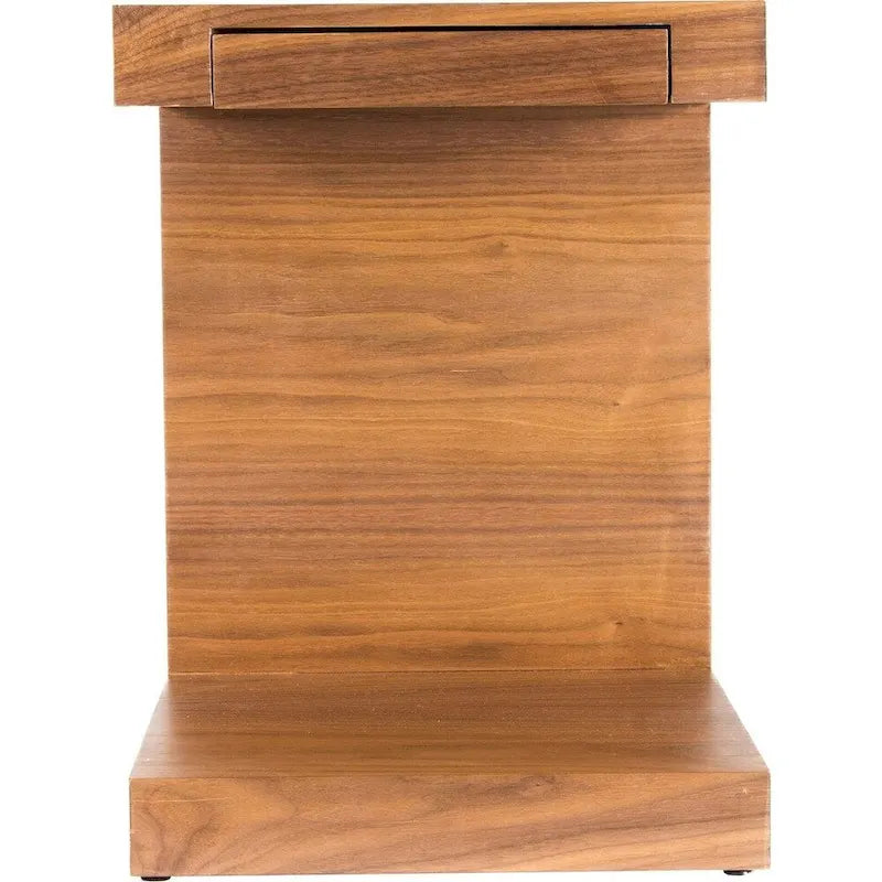 Table d'appoint en bois en forme de C Carson Aurelle Home