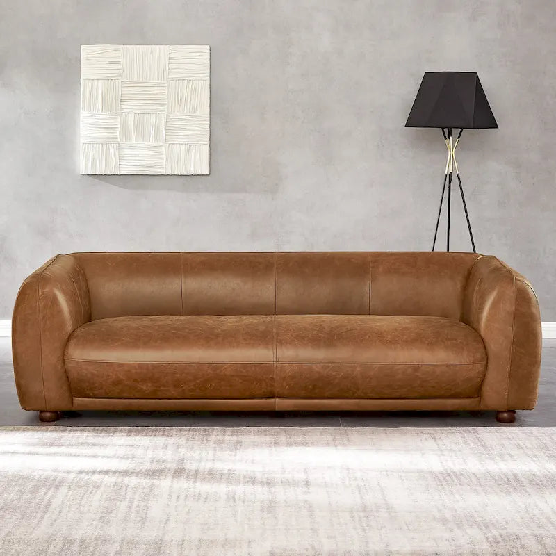 Mayla skórzana kanapa włoska luksusowa w stylu mid-century modern