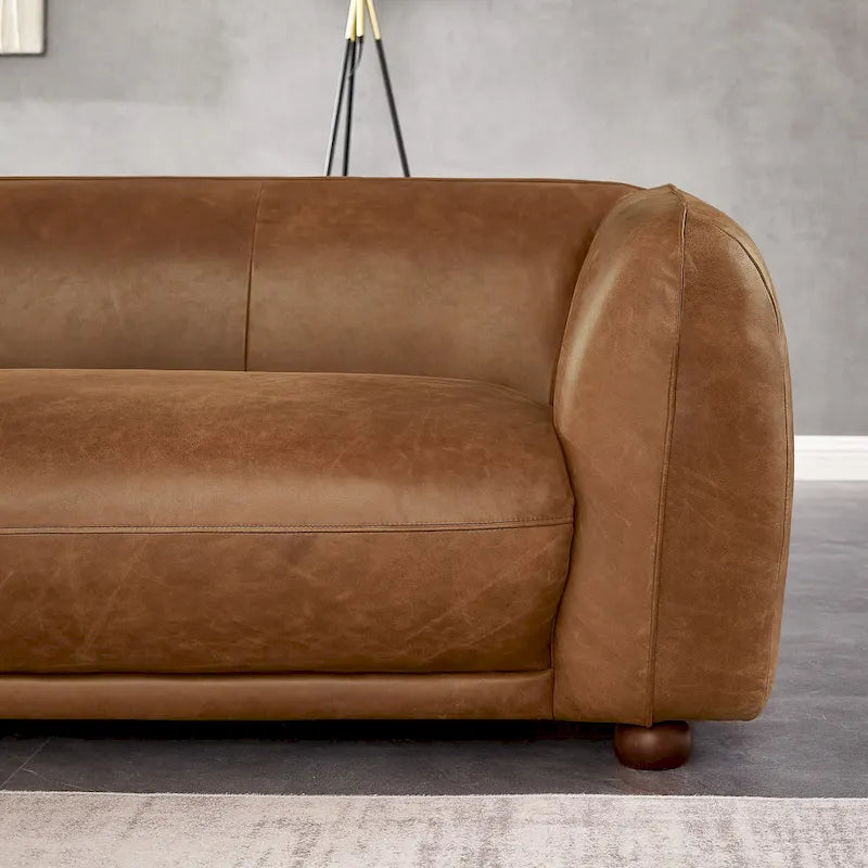 Mayla skórzana kanapa włoska luksusowa w stylu mid-century modern