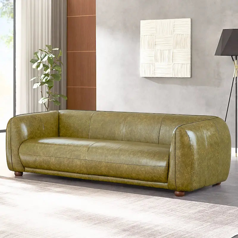 Mayla skórzana kanapa włoska luksusowa w stylu mid-century modern