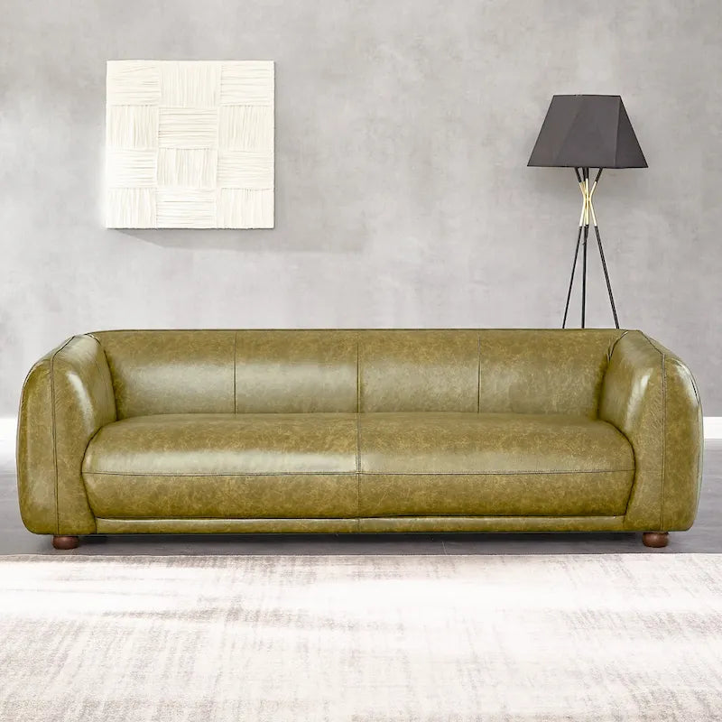 Mayla skórzana kanapa włoska luksusowa w stylu mid-century modern