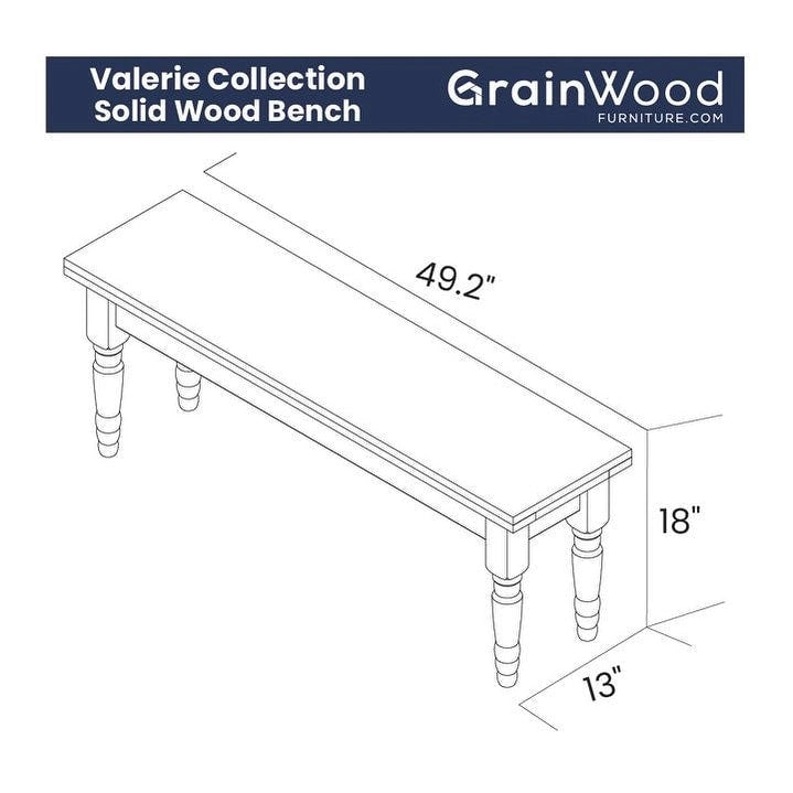 Ławka do jadalni z litego drewna Grain Wood Furniture Valerie