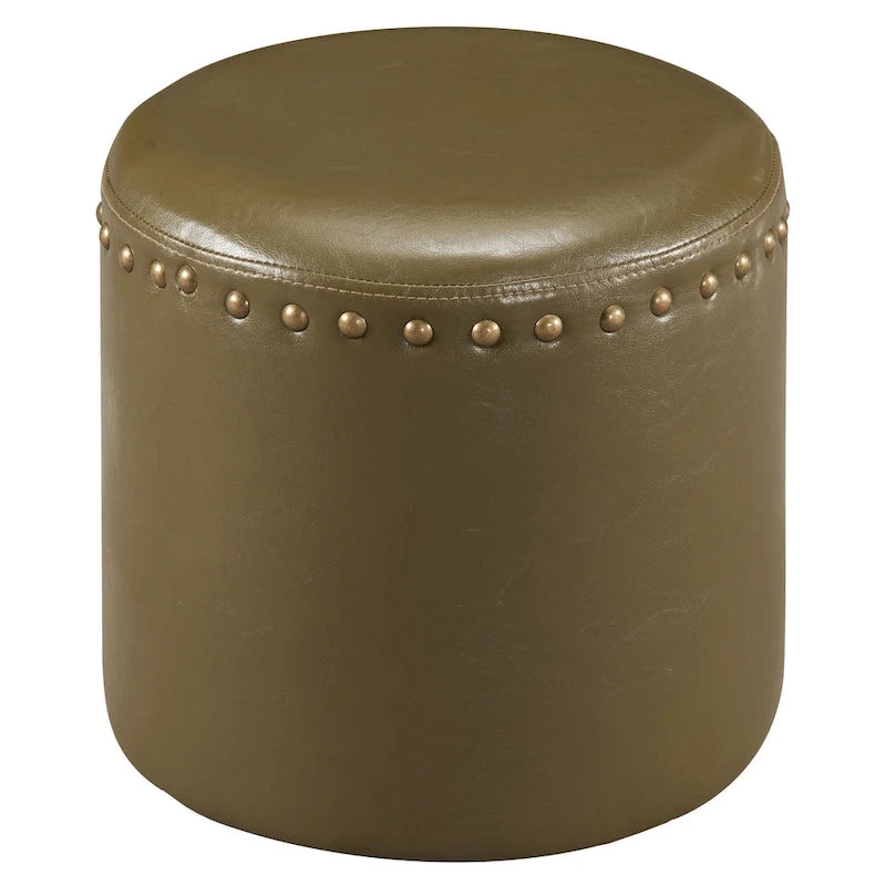 Le pouf rond en similicuir Barbossa de Curated Nomad