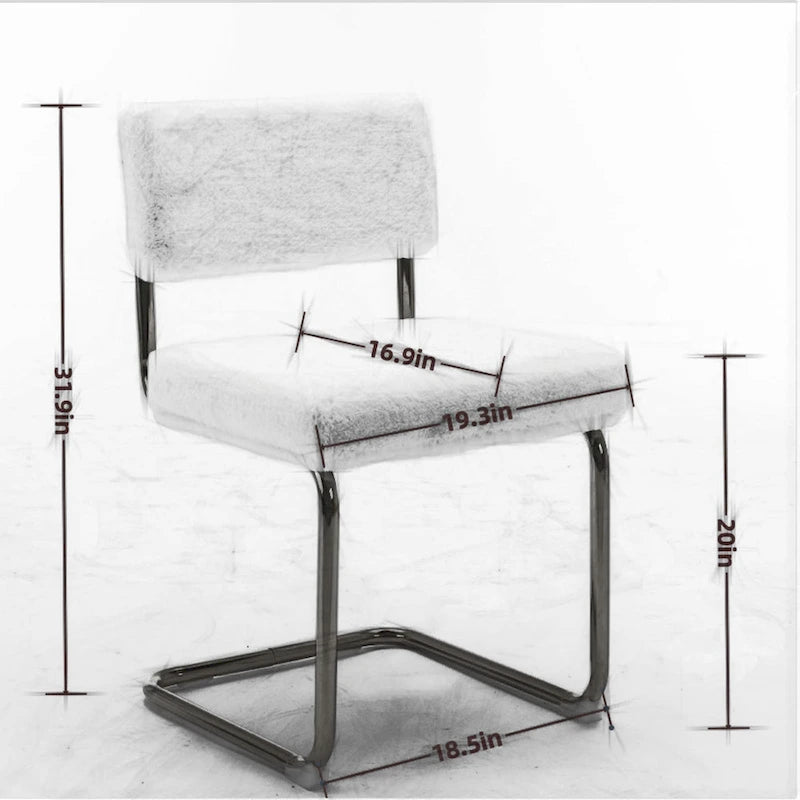 Chaises de salle à manger modernes avec base en métal doré, chaises de cuisine sans accoudoirs avec capitonnage cannelé, lot de 2