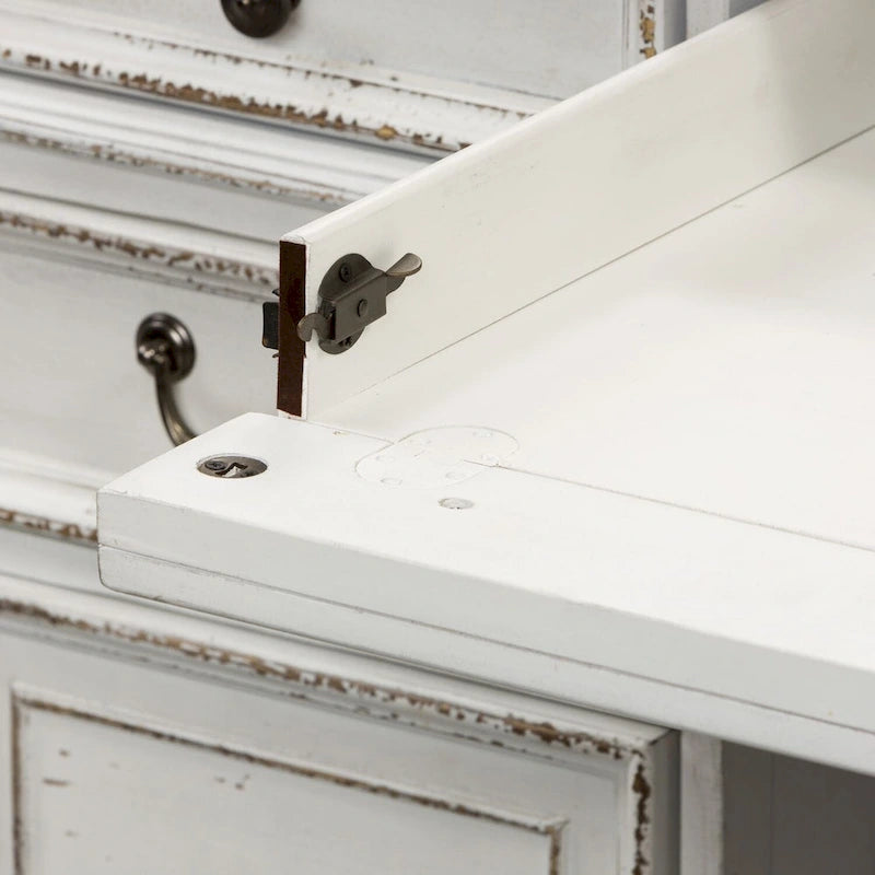 Bureau Magnolia Manor Antique White Weathered Bark
