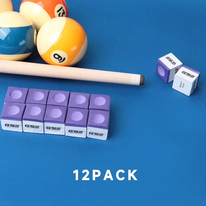 Craies de billard/piscine GSE lot de 12, accessoires de table de billard