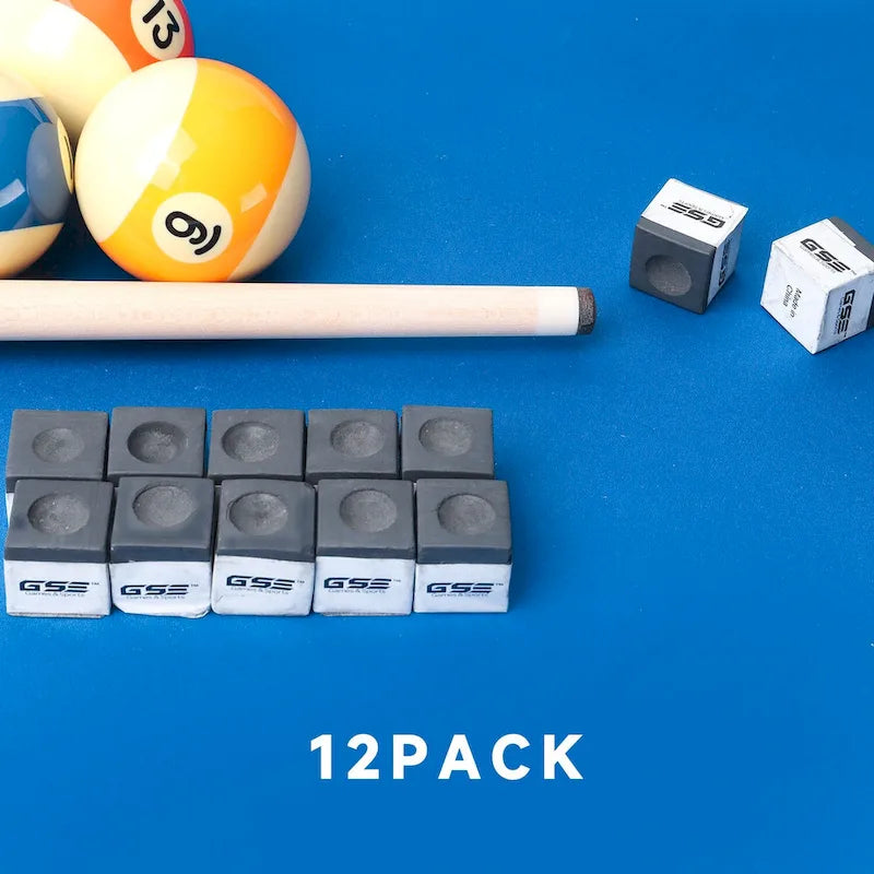Craies de billard/piscine GSE lot de 12, accessoires de table de billard
