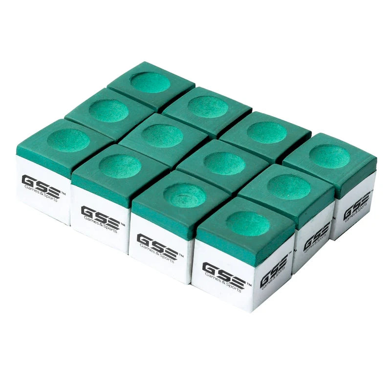 Craies de billard/piscine GSE lot de 12, accessoires de table de billard