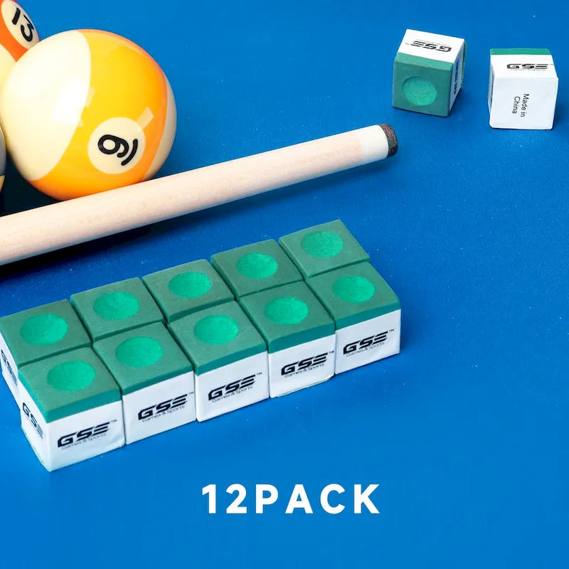 Craies de billard/piscine GSE lot de 12, accessoires de table de billard
