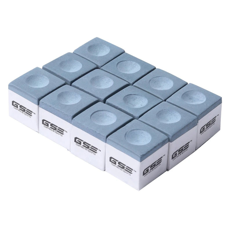 Craies de billard/piscine GSE lot de 12, accessoires de table de billard