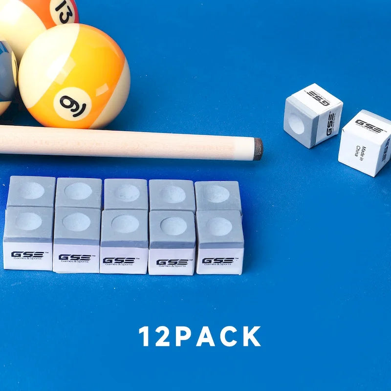 Craies de billard/piscine GSE lot de 12, accessoires de table de billard