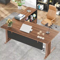 63 grands bureaux de direction en L avec armoire de rangement pour dossiers