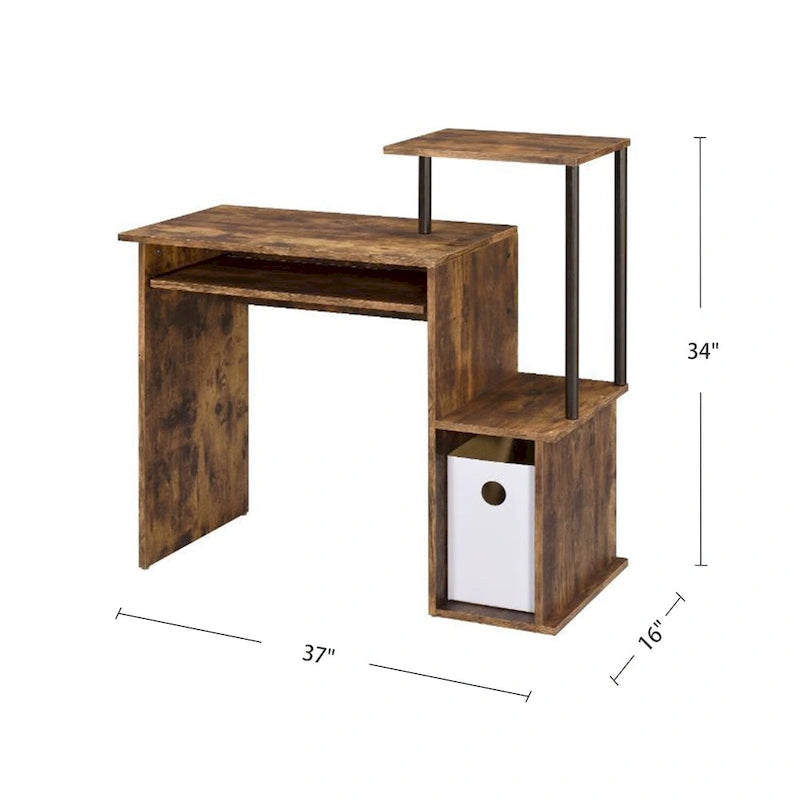 Bureau d'ordinateur en bois avec tiroir à clavier