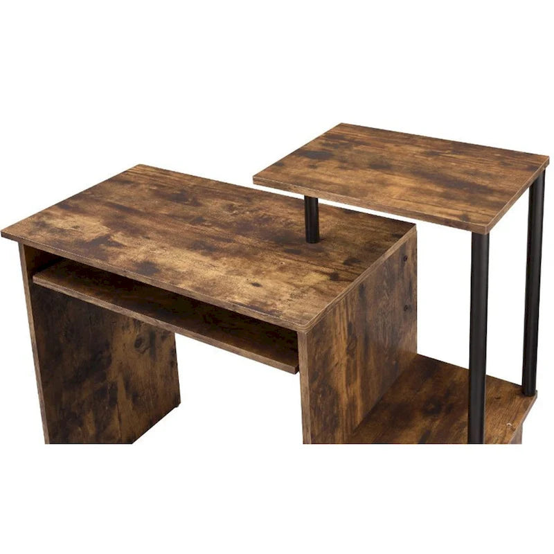 Bureau d'ordinateur en bois avec tiroir à clavier