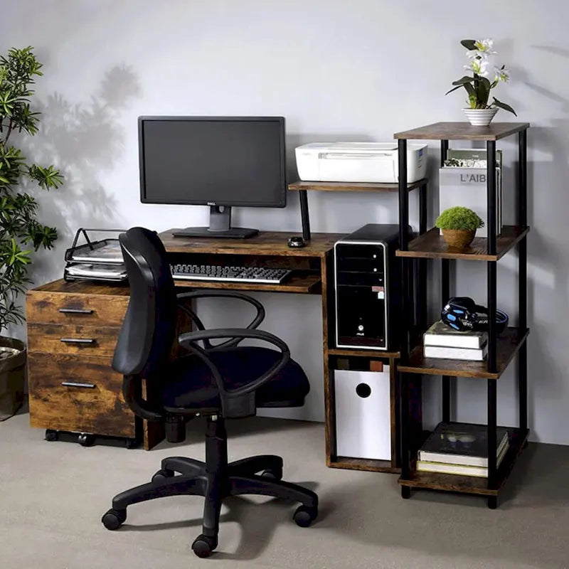 Bureau d'ordinateur en bois avec tiroir à clavier