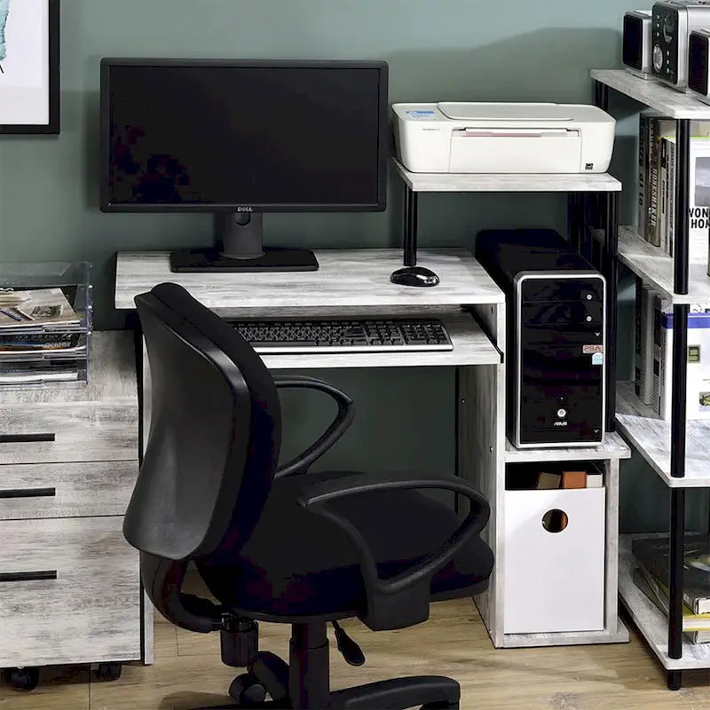 Bureau d'ordinateur en bois avec tiroir à clavier
