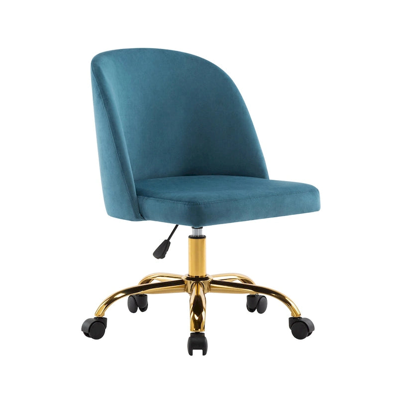 Chaises de bureau sans accoudoirs en velours Louie Porthos Home