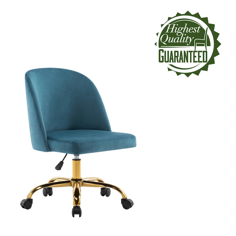 Chaises de bureau sans accoudoirs en velours Louie Porthos Home
