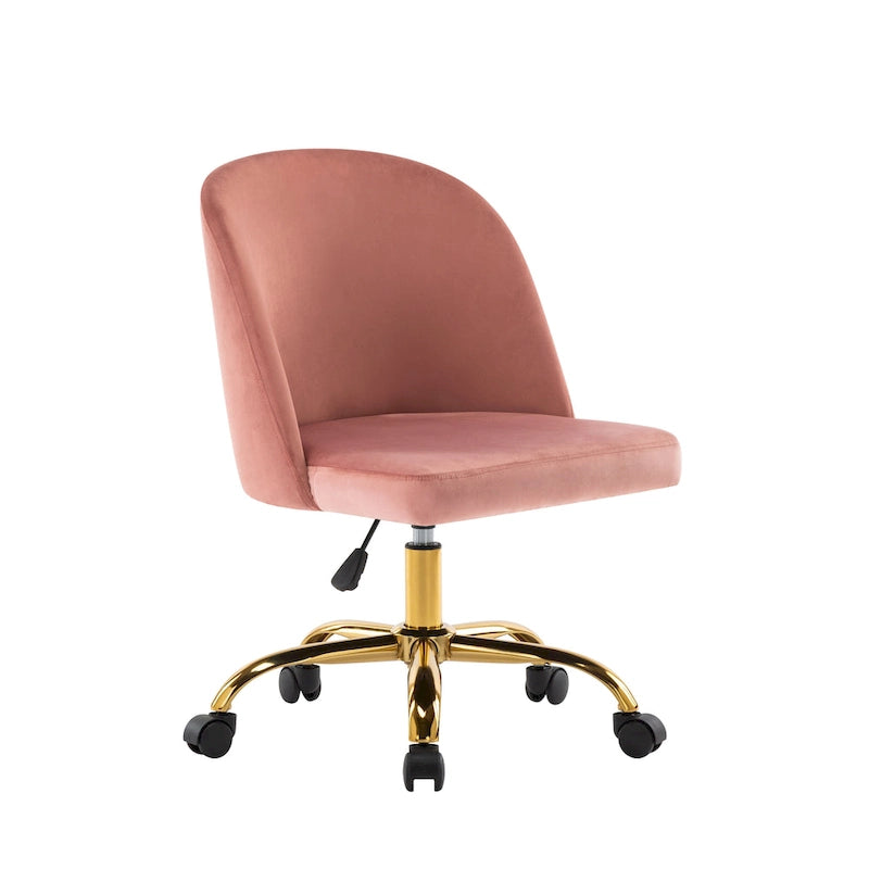 Chaises de bureau sans accoudoirs en velours Louie Porthos Home