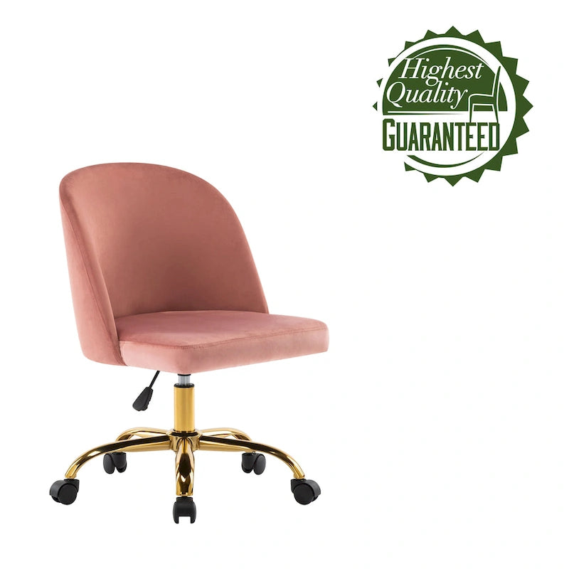 Chaises de bureau sans accoudoirs en velours Louie Porthos Home