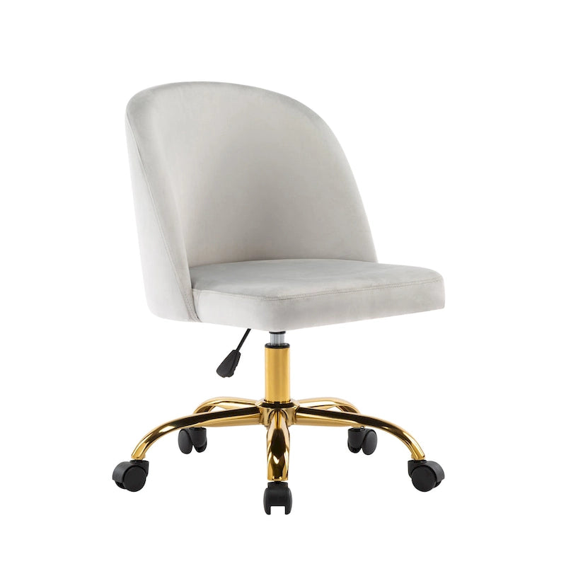 Chaises de bureau sans accoudoirs en velours Louie Porthos Home