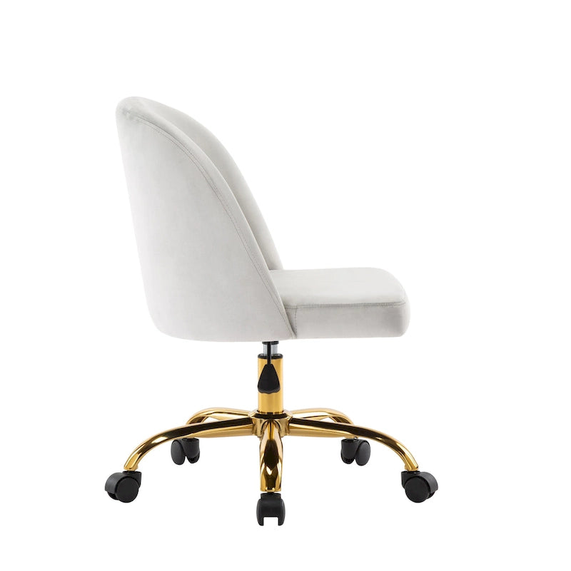 Chaises de bureau sans accoudoirs en velours Louie Porthos Home