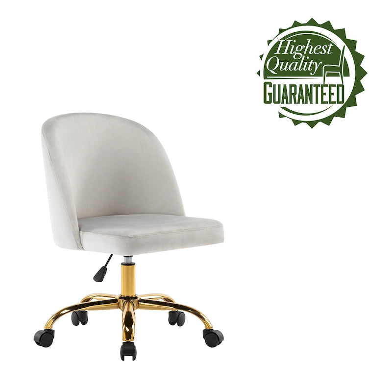 Chaises de bureau sans accoudoirs en velours Louie Porthos Home