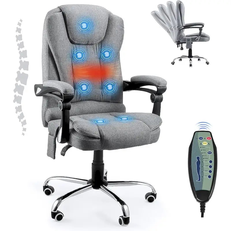 Fotel biurowy AECOJOY Ergonomiczny z 7-punktowym masażem wibracyjnym i funkcją podgrzewania