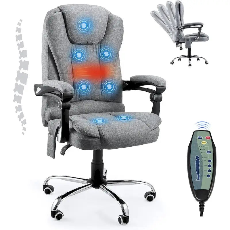 Fotel biurowy AECOJOY Ergonomiczny z 7-punktowym masażem wibracyjnym i funkcją podgrzewania