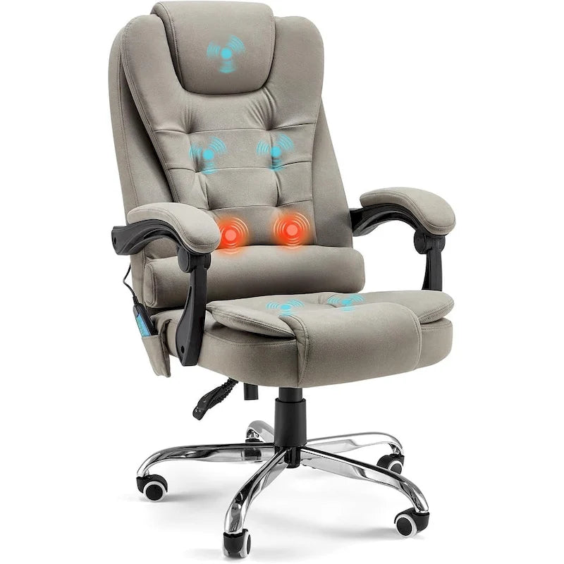 Fotel biurowy AECOJOY Ergonomiczny z 7-punktowym masażem wibracyjnym i funkcją podgrzewania