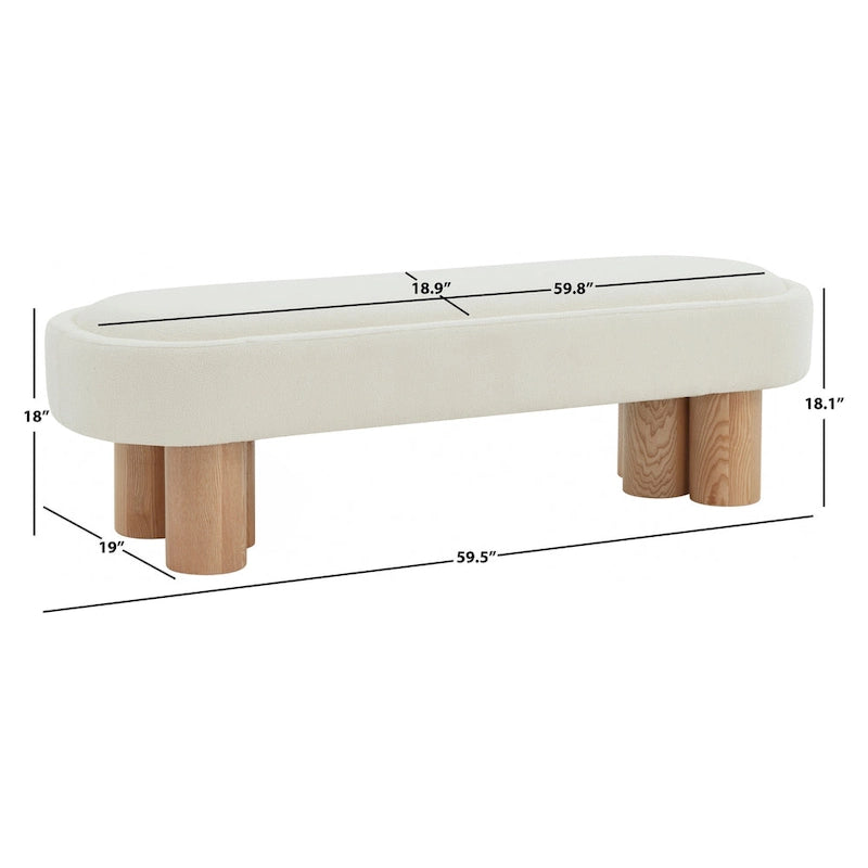 Banc Boucle Faina SAFAVIEH Couture - 152 cm L x 48 cm P x 46 cm H - 152Lx48Px46H