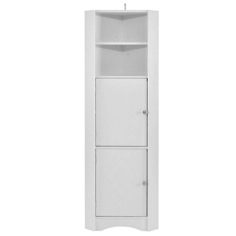 Meuble de salle de bain autoportant haut Nestfair, meuble de rangement d'angle avec portes et étagères réglables