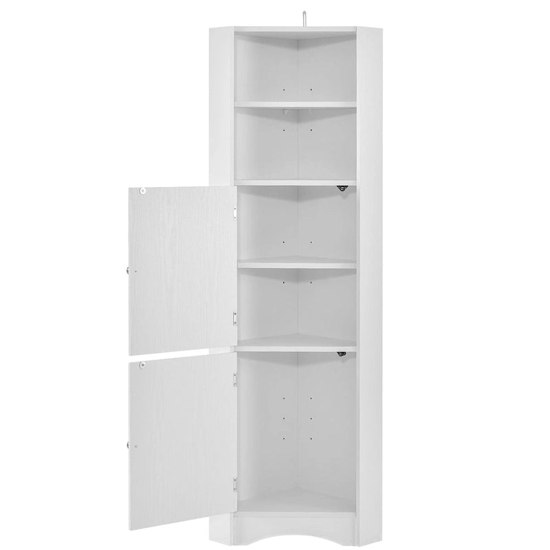 Meuble de salle de bain autoportant haut Nestfair, meuble de rangement d'angle avec portes et étagères réglables
