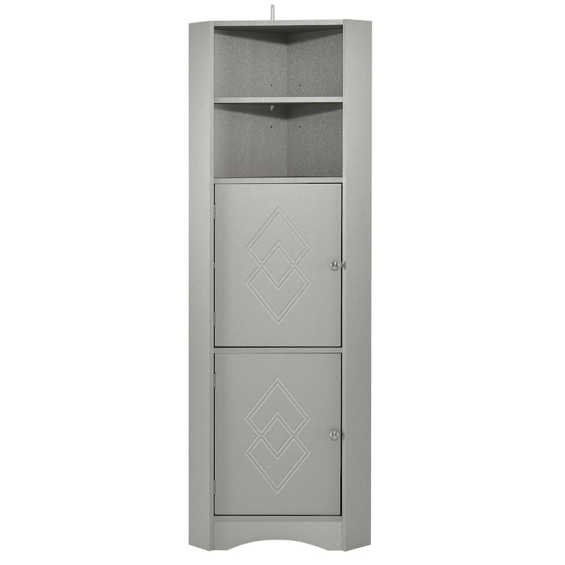 Meuble de salle de bain autoportant haut Nestfair, meuble de rangement d'angle avec portes et étagères réglables