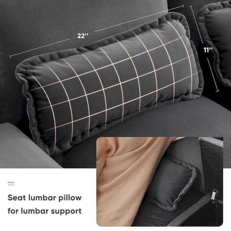[VIDEO provided][New]123*55 Nowoczesna sofa w kształcie litery U z konsolą, uchwytami na kubki i portami USB, 6-osobowa tapicerowana symetryczna sofa wewnętrzna