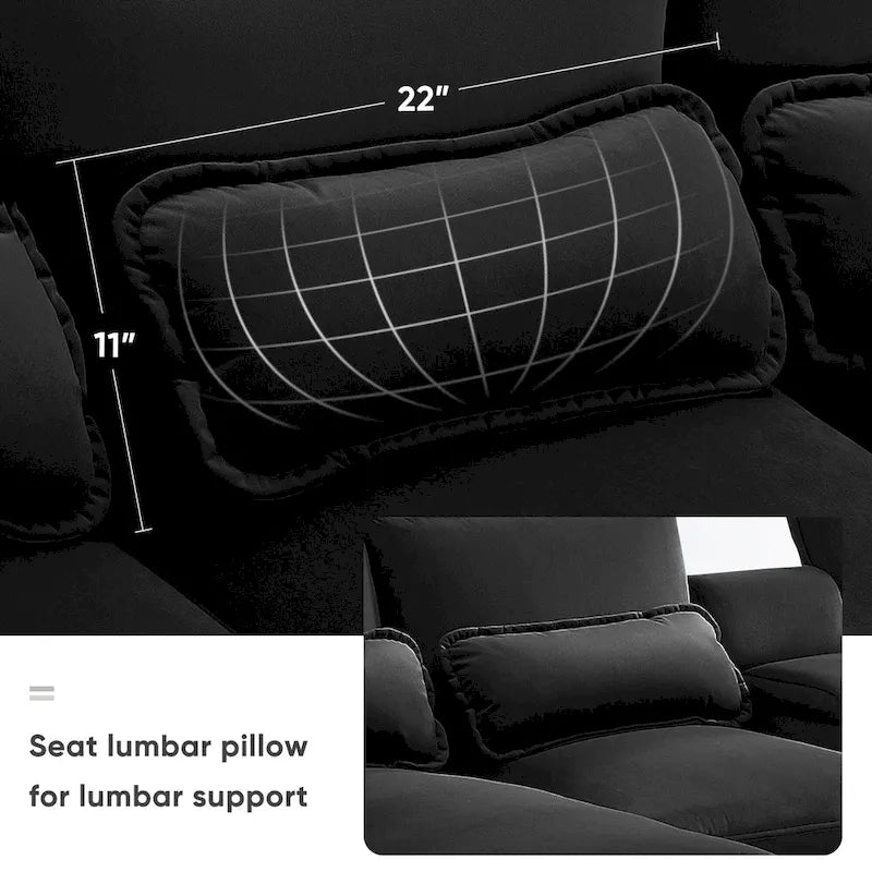 [VIDEO provided][New]123*55 Nowoczesna sofa w kształcie litery U z konsolą, uchwytami na kubki i portami USB, 6-osobowa tapicerowana symetryczna sofa wewnętrzna