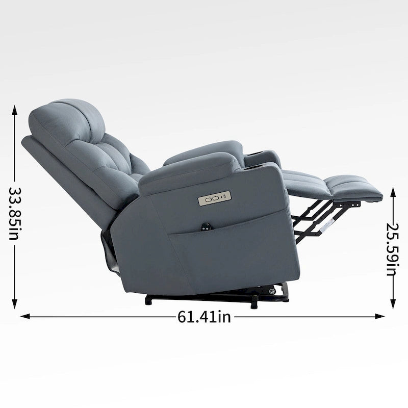 Fauteuil inclinable motorisé Okin Power Lift en chenille jusqu'à 158 kg, mécanisme de mouvement robuste avec massage par vibration à 8 points et soutien lombaire