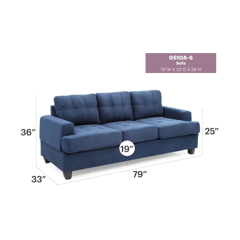 Canapé droit en microfibre à accoudoirs évasés Sandridge 79 po L - 34L x 79l x 36H