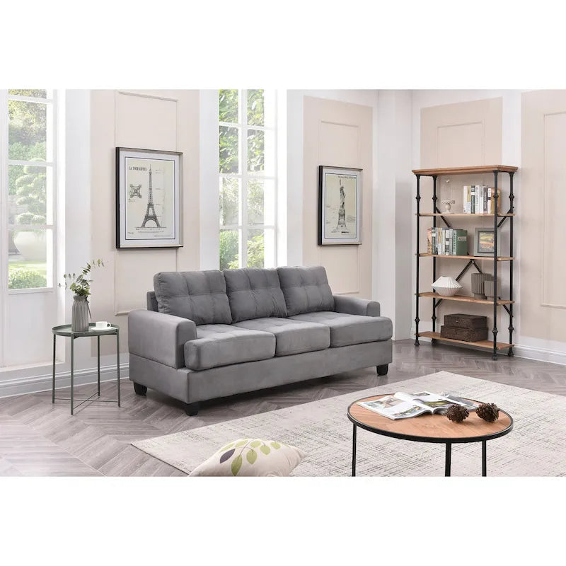 Canapé droit en microfibre à accoudoirs évasés Sandridge 79 po L - 34L x 79l x 36H