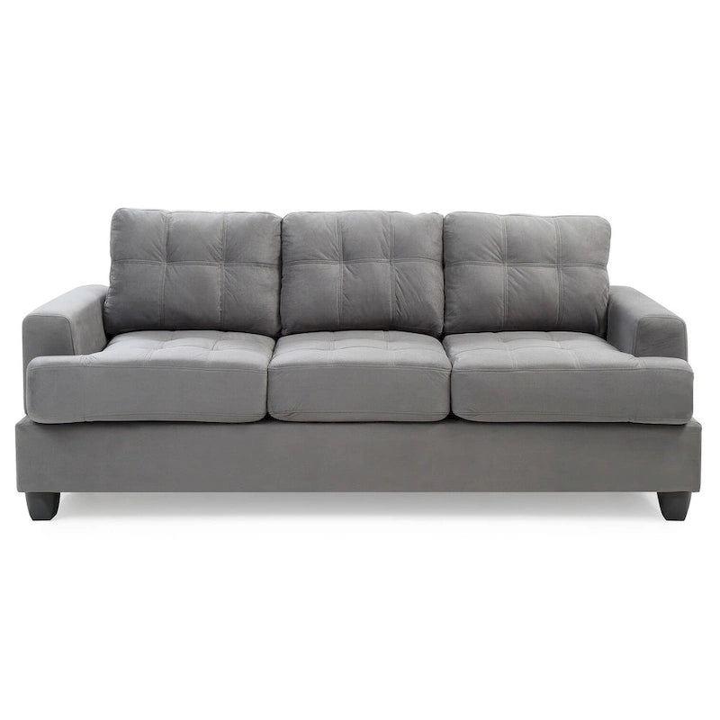Canapé droit en microfibre à accoudoirs évasés Sandridge 79 po L - 34L x 79l x 36H