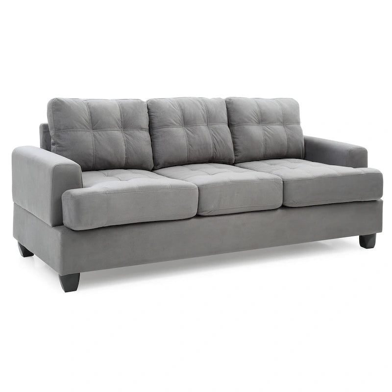 Canapé droit en microfibre à accoudoirs évasés Sandridge 79 po L - 34L x 79l x 36H