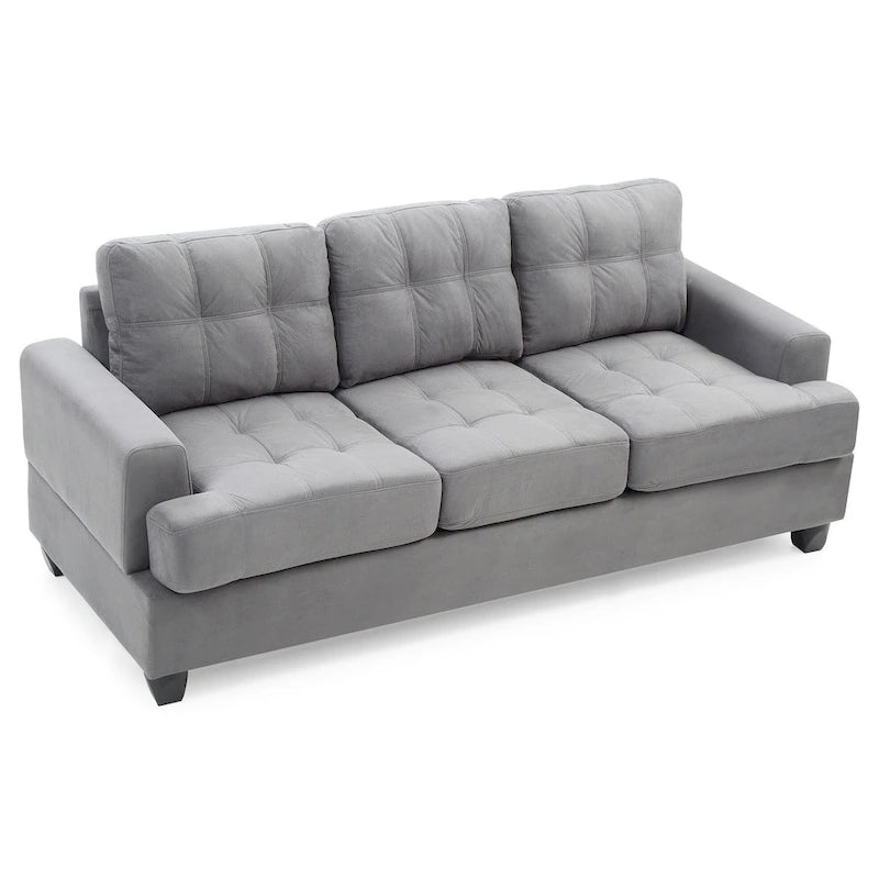Canapé droit en microfibre à accoudoirs évasés Sandridge 79 po L - 34L x 79l x 36H