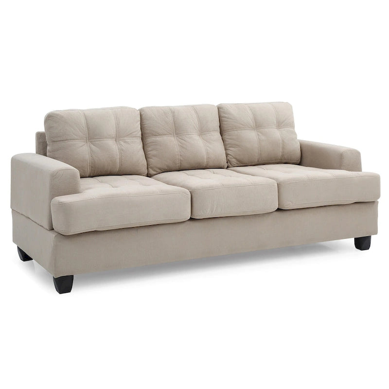 Canapé droit en microfibre à accoudoirs évasés Sandridge 79 po L - 34L x 79l x 36H