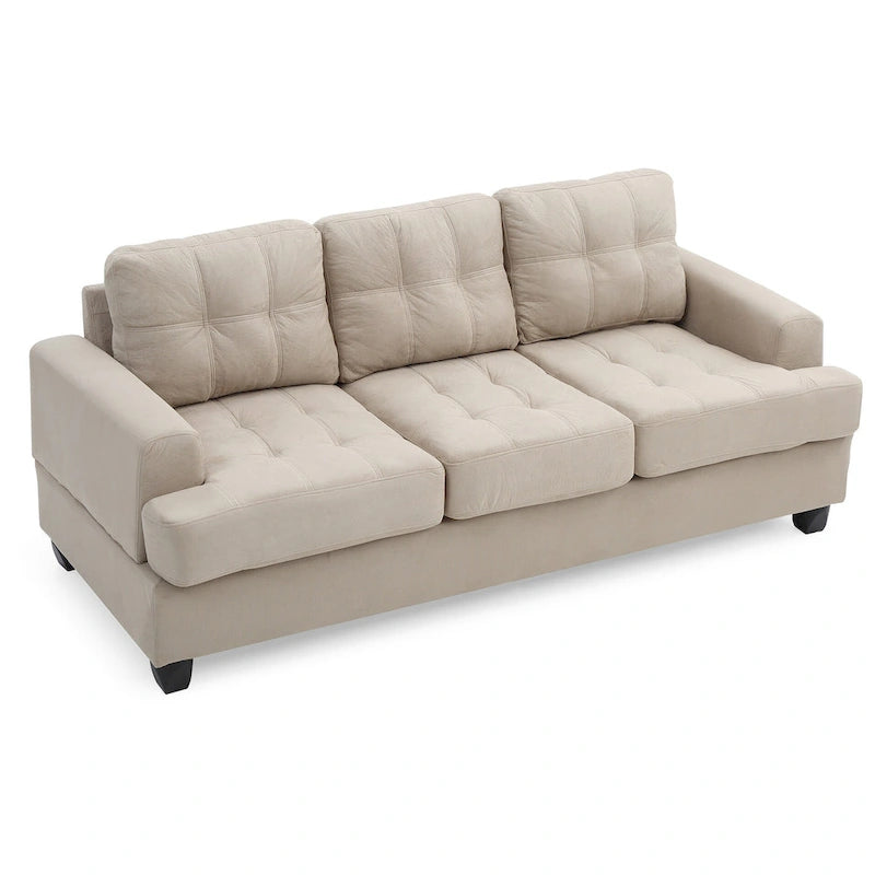 Canapé droit en microfibre à accoudoirs évasés Sandridge 79 po L - 34L x 79l x 36H