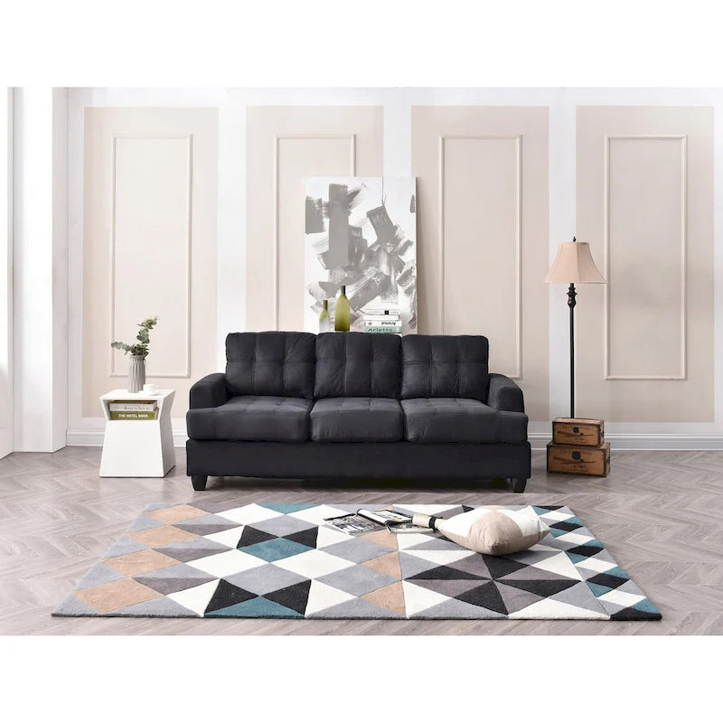 Canapé droit en microfibre à accoudoirs évasés Sandridge 79 po L - 34L x 79l x 36H