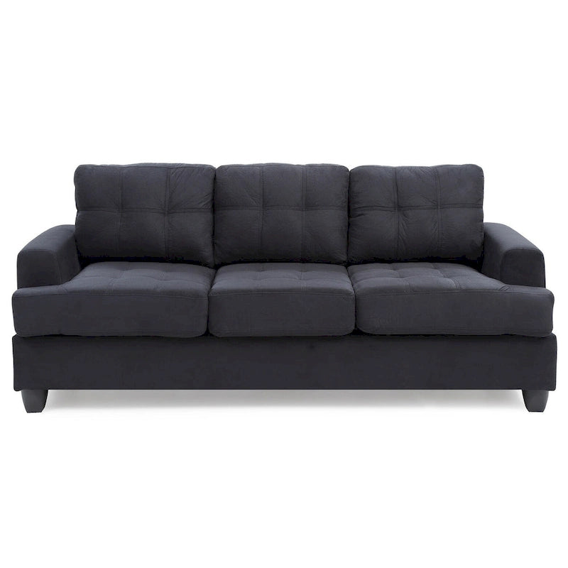 Canapé droit en microfibre à accoudoirs évasés Sandridge 79 po L - 34L x 79l x 36H