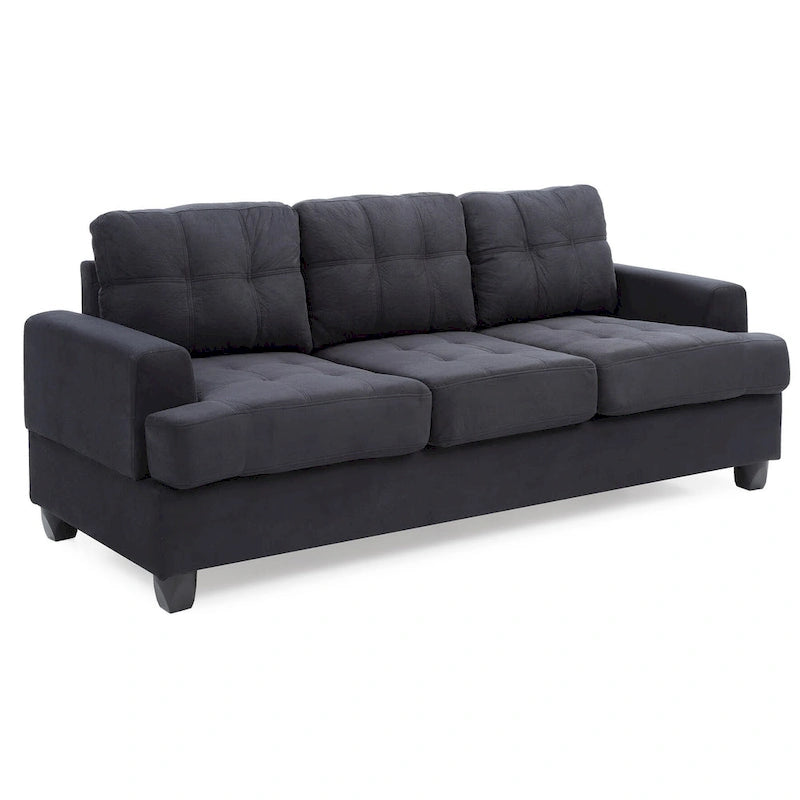 Canapé droit en microfibre à accoudoirs évasés Sandridge 79 po L - 34L x 79l x 36H