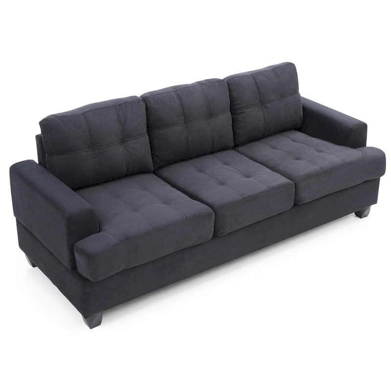 Canapé droit en microfibre à accoudoirs évasés Sandridge 79 po L - 34L x 79l x 36H