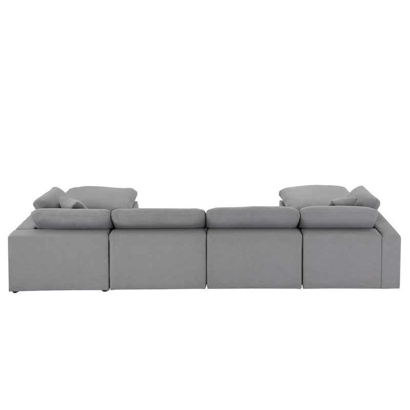 Sofa sekcyjna w kształcie litery U „Anka Grey Linen Down Fill” firmy iNSPIRE Q Modern