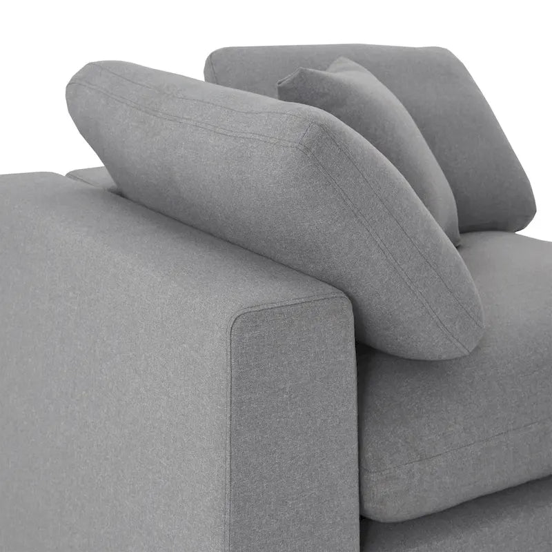 Sofa sekcyjna w kształcie litery U „Anka Grey Linen Down Fill” firmy iNSPIRE Q Modern
